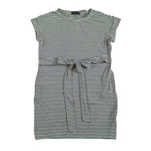 Merokeety Women's Dress TShirt Dress Stretchy Green White Short Sleeve Size XL